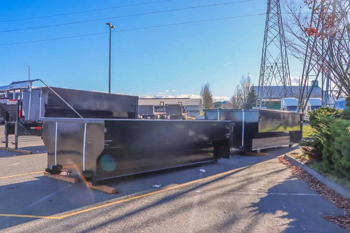 Roll-off dumpster ready for waste disposal at job site for 20 Yard Dumpster Rental in Mooresville